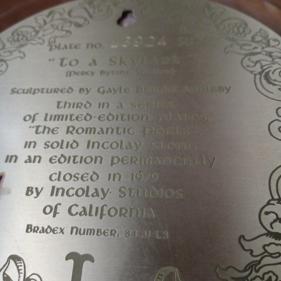 Sculptured by Gayle Bright Appleby 🍎Plate no.13924 Limited Edition 1979. - Picture 12 of 12